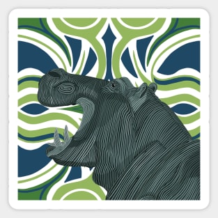 Modern Hippo Sticker